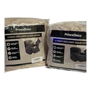 4-Piece Recliner Chair Covers! Stretch Luxury Velvet! IVORY Set of 2! NEW!!!!!!!